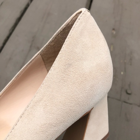 Vince Camuto Nude Suede Hailenda Pointed Toe Pumps - Picture 12 of 15